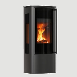 Freestanding stove KOZA AB ENYO R VIEW black lining