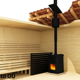 Jeremias Sauna Moodulkorstna komplekt Ø115/ 215 mm (pikkus 2,5 m) ECO MUST